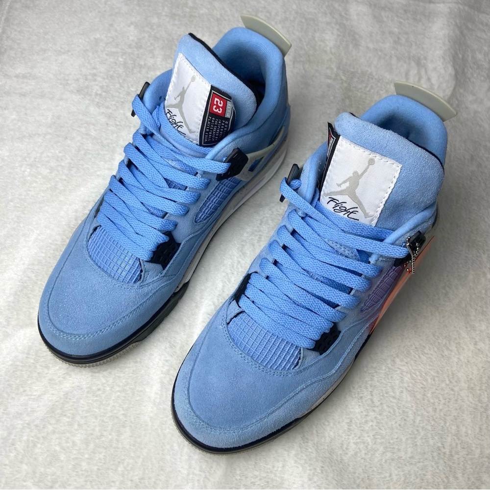 Men's Mid-Top Blue/Black Shoes Sneakers -Jordan 4 Retro University Blue